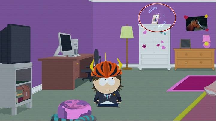 Use Snap N Pop to knock the picture down. - The Yaoi Project | Side quests - Side quests - South Park: The Fractured But Whole Game Guide
