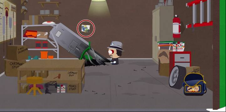 The picture in Cartmans garage. - The Yaoi Project | Side quests - Side quests - South Park: The Fractured But Whole Game Guide