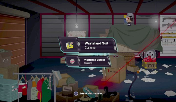 Wasteland suit at one of the U Store It compartments. - Costumes and recipes - Titles and secrets - South Park: The Fractured But Whole Game Guide