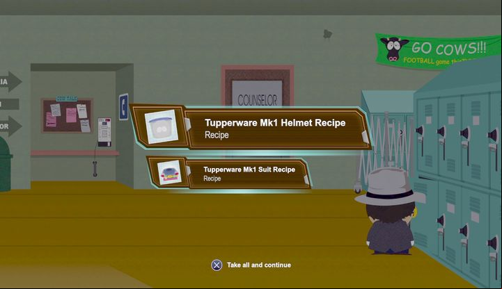 Tupperware MK1 Suit recipes. - Costumes and recipes - Titles and secrets - South Park: The Fractured But Whole Game Guide