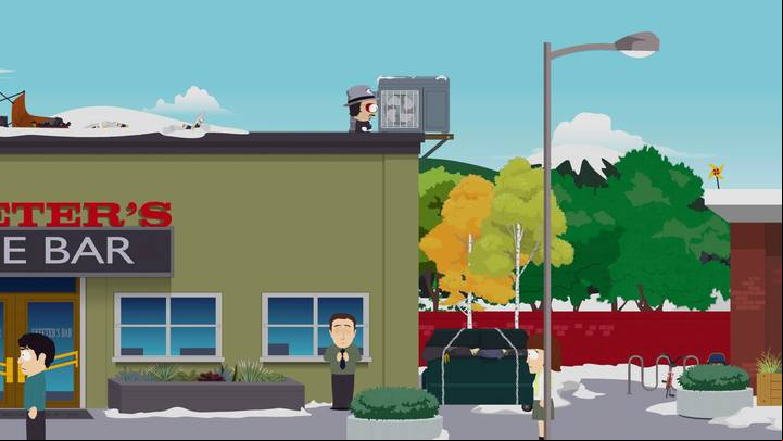 Knock the fan down by using fireworks on the left and take the item that fell out from it. - Puzzles - Titles and secrets - South Park: The Fractured But Whole Game Guide