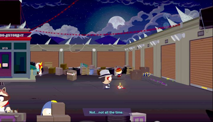 After you get to U-Store-It, you have to pick up the mask lying on the ground in order to continue - We Need a Tool, The Hundred Hands of Chaos | Main Missions Walkthrough - Main Missions Walkthrough - South Park: The Fractured But Whole Game Guide