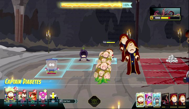 During the second phase, the beasts attacks cover two vertical rows and occur within a given turn - Origins 4: The Omega Prologue, The Thin White Line | Main Missions Walkthrough - Main Missions Walkthrough - South Park: The Fractured But Whole Game Guide