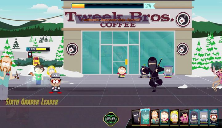 Fighting different types of enemies - assume offensive strategy. - Freedom Calling, To Catch a Coon | Main Missions Walkthrough - Main Missions Walkthrough - South Park: The Fractured But Whole Game Guide