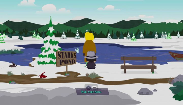 The shady character is in fact, SeaMan. You meet him thin one time. - Touch the Sky | Side quests - Side quests - South Park: The Fractured But Whole Game Guide