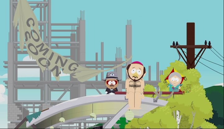 Gerald Broflovski sitting over Kennys house. - For Nippopolis, (You Can) Call on Me and Always bet on Chaos | Side quests - Side quests - South Park: The Fractured But Whole Game Guide