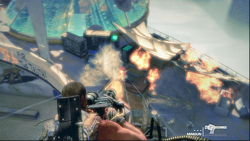 After the helicopter flies to the new position, attack two more machine gun sites (screens 1 and 2)) - Chapter XII - Rooftops - p. 2 - Game Walkthrough - Spec Ops: The Line - Game Guide and Walkthrough