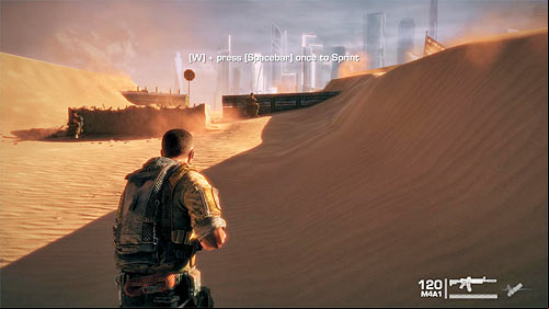 Follow your team-mates, ing to read the game screen prompts - Chapter I - The Evacuation - p. 1 - Game Walkthrough - Spec Ops: The Line - Game Guide and Walkthrough