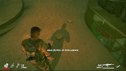 I advise to explore this area carefully because you can find another Intel Item at the place shown on the above screen - Sandstorm Cover-up - Chapter II - The Dune - p. 1 - Game Walkthrough - Spec Ops: The Line - Game Guide and Walkthrough