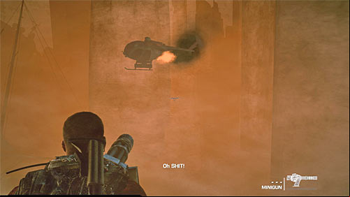The scene of helicopter flight will end shortly after approaching the sandstorm and specifically in the moment of collision with another flying machine - Prologue - Game Walkthrough - Spec Ops: The Line - Game Guide and Walkthrough