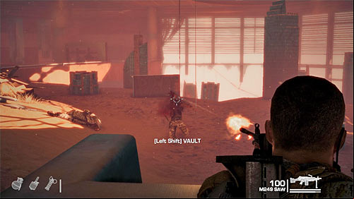 After clearing the first room, carefully approach the entrance to the adjacent hall - Chapter V - The Edge - p. 2 - Game Walkthrough - Spec Ops: The Line - Game Guide and Walkthrough
