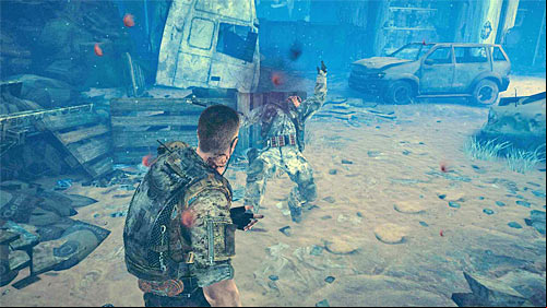 You start this chapter in a very difficult position, because you have only Desert Eagle pistol and you're surrounded by enemy units - Chapter VI - The Pit - p. 1 - Game Walkthrough - Spec Ops: The Line - Game Guide and Walkthrough
