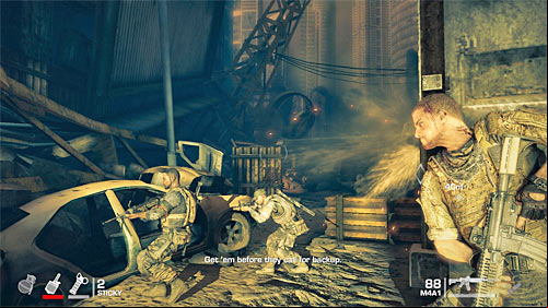 Make sure to examine a crate on your way because you can find there sticking grenades, which you hadn't use yet - Chapter VI - The Pit - p. 1 - Game Walkthrough - Spec Ops: The Line - Game Guide and Walkthrough