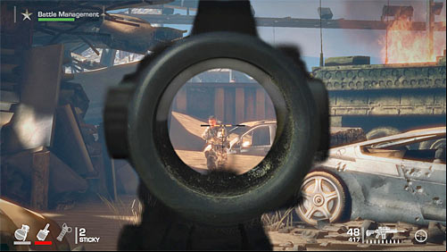 Once the proper fight begins, watch out for opponent standing on the right part of the highway and start eliminating soldiers running from afar - Chapter VII - The Battle - Game Walkthrough - Spec Ops: The Line - Game Guide and Walkthrough