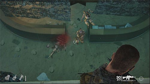 Make sure that you've eliminated all visible enemies and only after that head to the building which was defended by enemy forces - Chapter VIII - The Gate - Game Walkthrough - Spec Ops: The Line - Game Guide and Walkthrough
