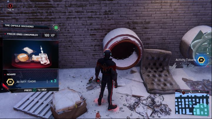 In this district you will find 2 time capsules - Spider-Man Miles Morales: Hells Kitchen - map, collectibles and locations - World Atlas - Spider-Man Miles Morales Guide