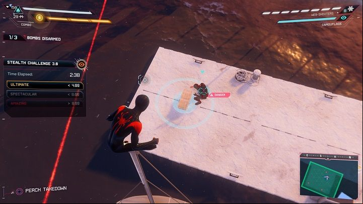 In this district, you'll find the stealth challenge 3 - Spider-Man Miles Morales: Financial District - map, collectibles and locations - World Atlas - Spider-Man Miles Morales Guide