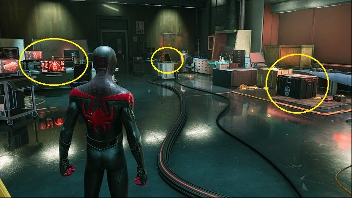 You'll soon get to a hall full of Roxxon security - Spider-Man Miles Morales: Tinker Tailor Spider Spy walkthrough - Main missions - Spider-Man Miles Morales Guide