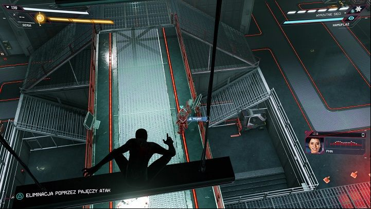 You will have to get rid of a large group of Roxxon security guards - Spider-Man Miles Morales: Tinker Tailor Spider Spy walkthrough - Main missions - Spider-Man Miles Morales Guide