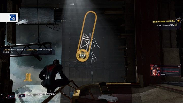 Press R3 and find the mechanism controlling the backdrop - Spider-Man Miles Morales: Curtain Call walkthrough - Main missions - Spider-Man Miles Morales Guide