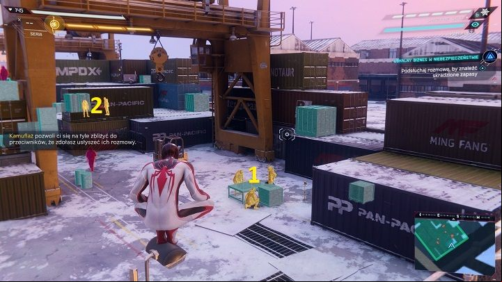 Go to the marker on the screen in the financial district - Spider-Man Miles Morales: Robbers Target Local Biz - walkthrough - Side missions - Spider-Man Miles Morales Guide