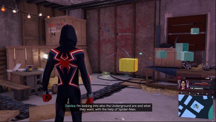 3) The last cache is located in an Underground Hideout in the transmitter room - Spider-Man Miles Morales: All Underground Caches - list - Collectibles - Spider-Man Miles Morales Guide