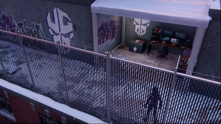 3) The next cache is located on a rooftop in the southern part of the district - Spider-Man Miles Morales: All Underground Caches - list - Collectibles - Spider-Man Miles Morales Guide