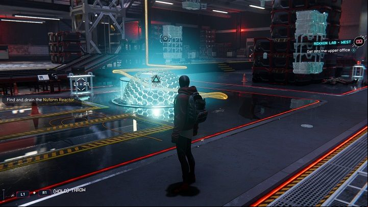 You will find yourself in the Laboratory hall - Spider-Man Miles Morales: Roxxon Laboratories - all locations, list - Laboratories and Hideouts - Spider-Man Miles Morales Guide