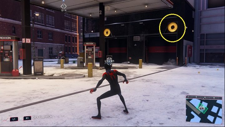 Go to the laboratory in the financial district marked on the map - Spider-Man Miles Morales: Roxxon Laboratories - all locations, list - Laboratories and Hideouts - Spider-Man Miles Morales Guide