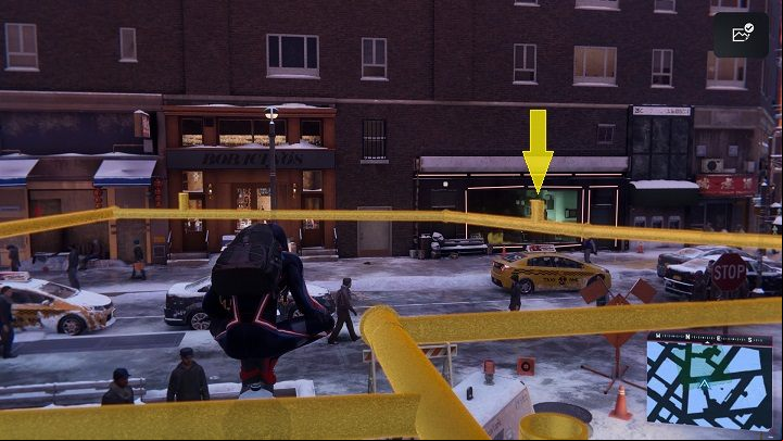 After selecting this task from the app, go to the financial district and talk to the guy in the red checkered shirt - Spider-Man Miles Morales: Activities in FNSM App - walkthrough, list - FNSM App - Spider-Man Miles Morales Guide