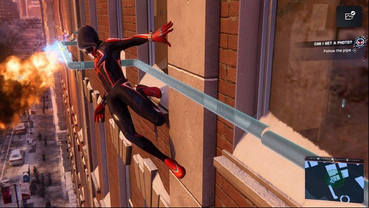 Talk to a girl on a terrace near the park in the financial district - Spider-Man Miles Morales: Activities in FNSM App - walkthrough, list - FNSM App - Spider-Man Miles Morales Guide