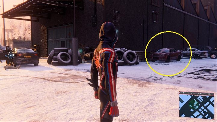 After selecting the task from the app, talk to a man at the hospital in the Upper East Side - Spider-Man Miles Morales: Activities in FNSM App - walkthrough, list - FNSM App - Spider-Man Miles Morales Guide