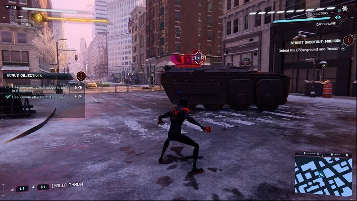 Beat all participants in the Midtown shooting - Spider-Man Miles Morales: Crimes from the FNSM app - list, walkthrough - FNSM App - Spider-Man Miles Morales Guide