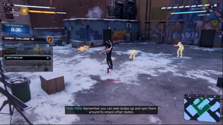 In this district you will find the combat challenge 1 - Spider-Man Miles Morales: Harlem - map, location and collectibles - World Atlas - Spider-Man Miles Morales Guide
