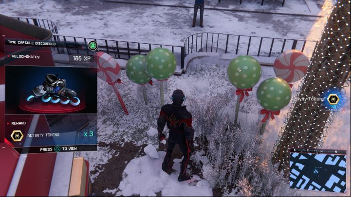 In this district you will find 2 time capsules - Spider-Man Miles Morales: Midtown - map, collectibles and locations - World Atlas - Spider-Man Miles Morales Guide