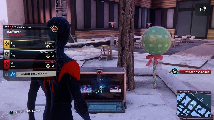 In this district, you will find combat challenge 2 - Spider-Man Miles Morales: Midtown - map, collectibles and locations - World Atlas - Spider-Man Miles Morales Guide