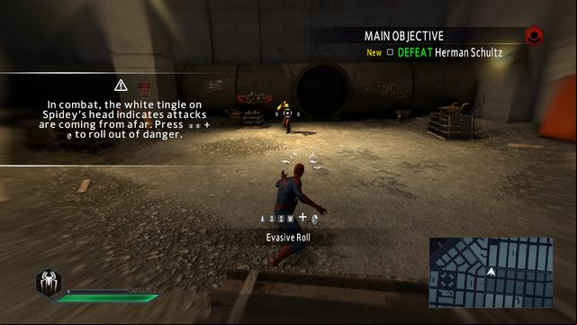 Dodge and pull the weapon off the opponents hand - On the trail of a killer! - Walkthrough - The Amazing Spider-Man 2 - Game Guide and Walkthrough