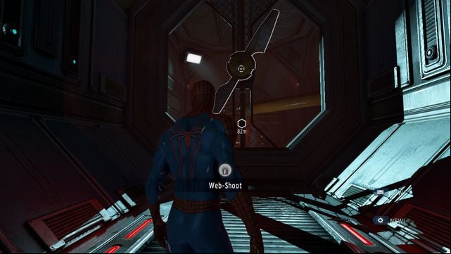 You can stop the fan with the web - Raid on OSCORP - Walkthrough - The Amazing Spider-Man 2 - Game Guide and Walkthrough