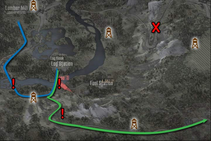 Next, you have to drive for a little bit - Downhill | Map Spintires MudRunner - Maps - Spintires MudRunner Guide and Tips