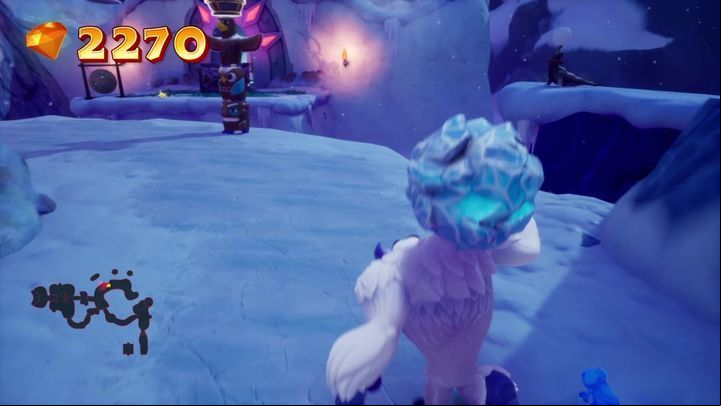You will reach a place where you will have to repeat the manoeuvre with the snowball - Bentleys Outpost | Spyro: Year of the Dragon Walkthrough - Evening Lake - Spyro Reignited Trilogy Guide