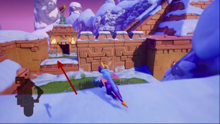 Go through the courtyard and up the stairs - Frozen Altars | Spyro: Year of the Dragon Walkthrough - Evening Lake - Spyro Reignited Trilogy Guide