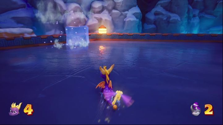 You will find Moneybags next to a penguin - Frozen Altars | Spyro: Year of the Dragon Walkthrough - Evening Lake - Spyro Reignited Trilogy Guide