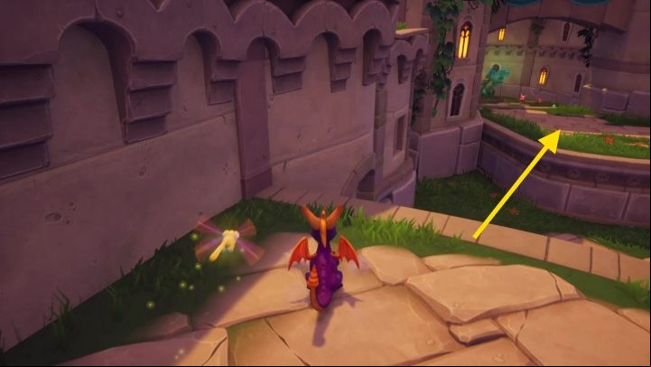 Then go to the platform below the point where you are - Town Square | Spyro The Dragon Walkthrough - Artisans - Spyro Reignited Trilogy Guide