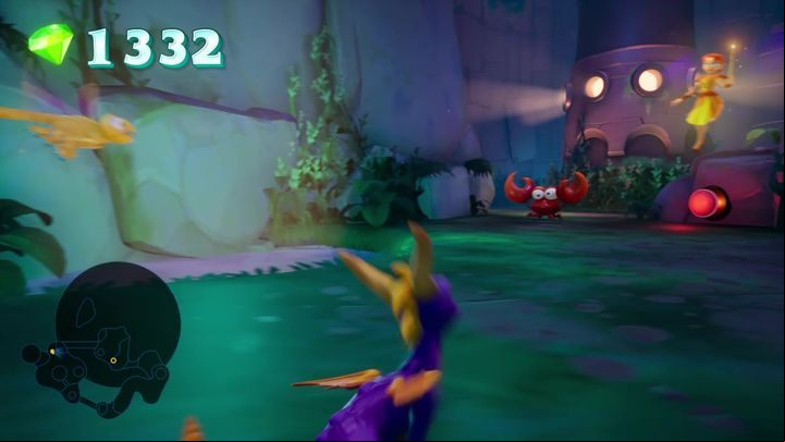 The water will rise to such an extent that you will be able to get on a shelf with two crystals - Aquaria Towers | Spyro 2 Riptos Rage Walkthrough - Summer Forest - Spyro Reignited Trilogy Guide
