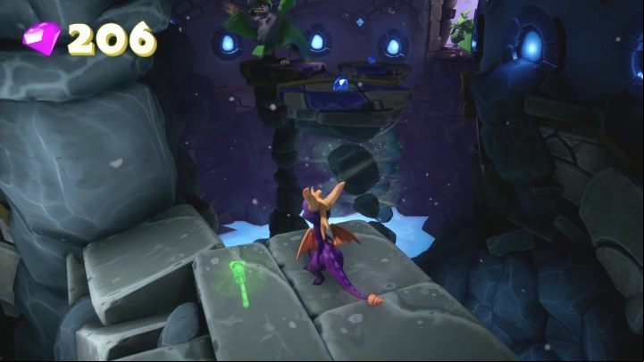 Next, you have to go through a sequence of going through mobile platforms - Blowhard Rock | Spyro The Dragon Walkthrough - Magic Crafters - Spyro Reignited Trilogy Guide