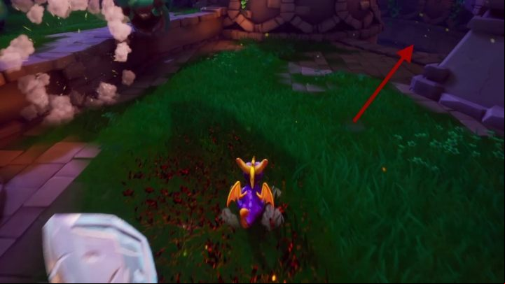 On the opposite side of this square there is a age to the library - Dark Hollow | Spyro The Dragon Walkthrough - Artisans - Spyro Reignited Trilogy Guide