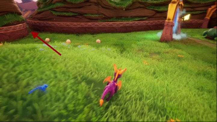 On the opposite side of the shelf you will find a that leads to a smaller meadow - Artisans | Spyro The Dragon Walkthrough - Artisans - Spyro Reignited Trilogy Guide