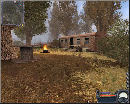 10) Campsite under the tunnel - Once again, you will come across a small group of Freedom Soldiers - The Dark Valley - Maps - part 3 - Walkthrough - S.T.A.L.K.E.R.: Clear Sky - Game Guide and Walkthrough