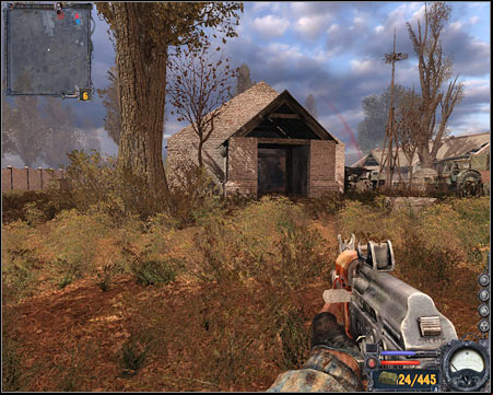 Use some of the nearby buildings to surprise and eliminate enemy units - The Dark Valley - Quests - part 4 - Walkthrough - S.T.A.L.K.E.R.: Clear Sky - Game Guide and Walkthrough