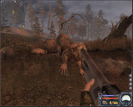 Notice that you're reasonably closer to your target area than you were a few minutes ago - Red Forest - Quests - part 2 - Walkthrough - S.T.A.L.K.E.R.: Clear Sky - Game Guide and Walkthrough